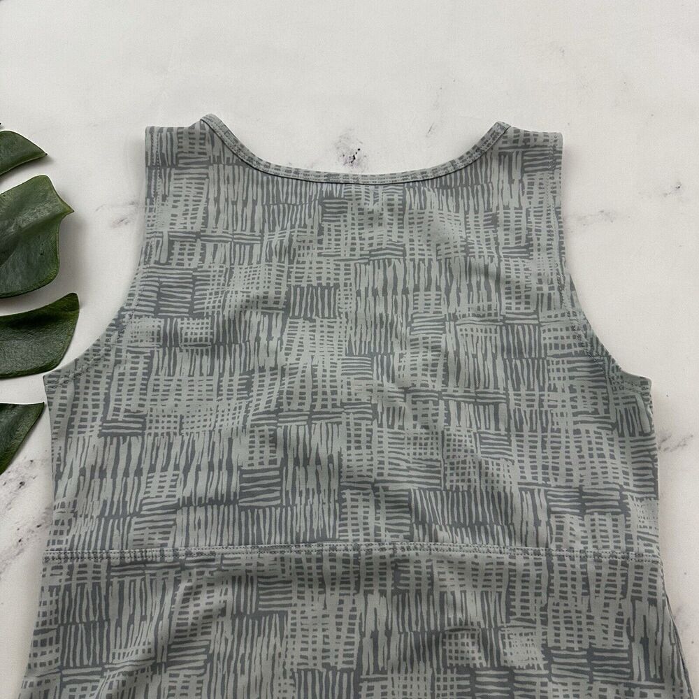 Patagonia Womens Bandha Tank Top Size S Light Gray Floral Stretch Scoop Neck - Picture 6 of 7